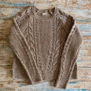 LUCKY BRAND Sweater Large Tan/Umber New